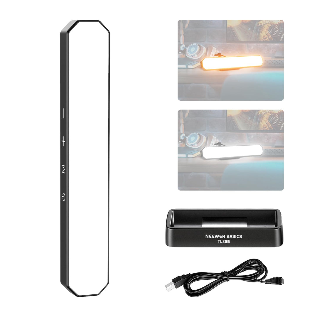 NEEWER Basics LED Kinn Fotolicht CRI95, 6W, zweifarbig, tragbares Tisch Selfie Licht, USB betrieben,