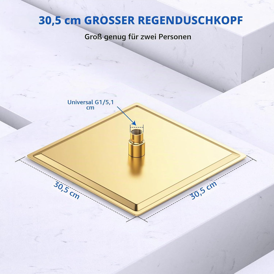 16 Zoll (40.5cm) Regendusche Duschkopf – Edelstahl, Hochdruck, Ultradünn, 360° Schwenkbar – Grosser