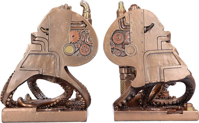 Nemesis Now Buchstützen, mechanisch, Oktopus, Steampunk, 26,5 cm, bronzefarben