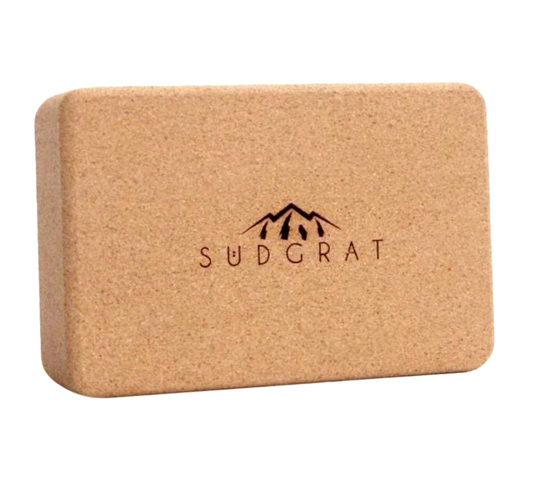 Südgrat Yoga Block Kork 100% Natürlich Stabil Griffig | Pilates Fitness 22,5x14,5x7cm Beige 660g, Yo