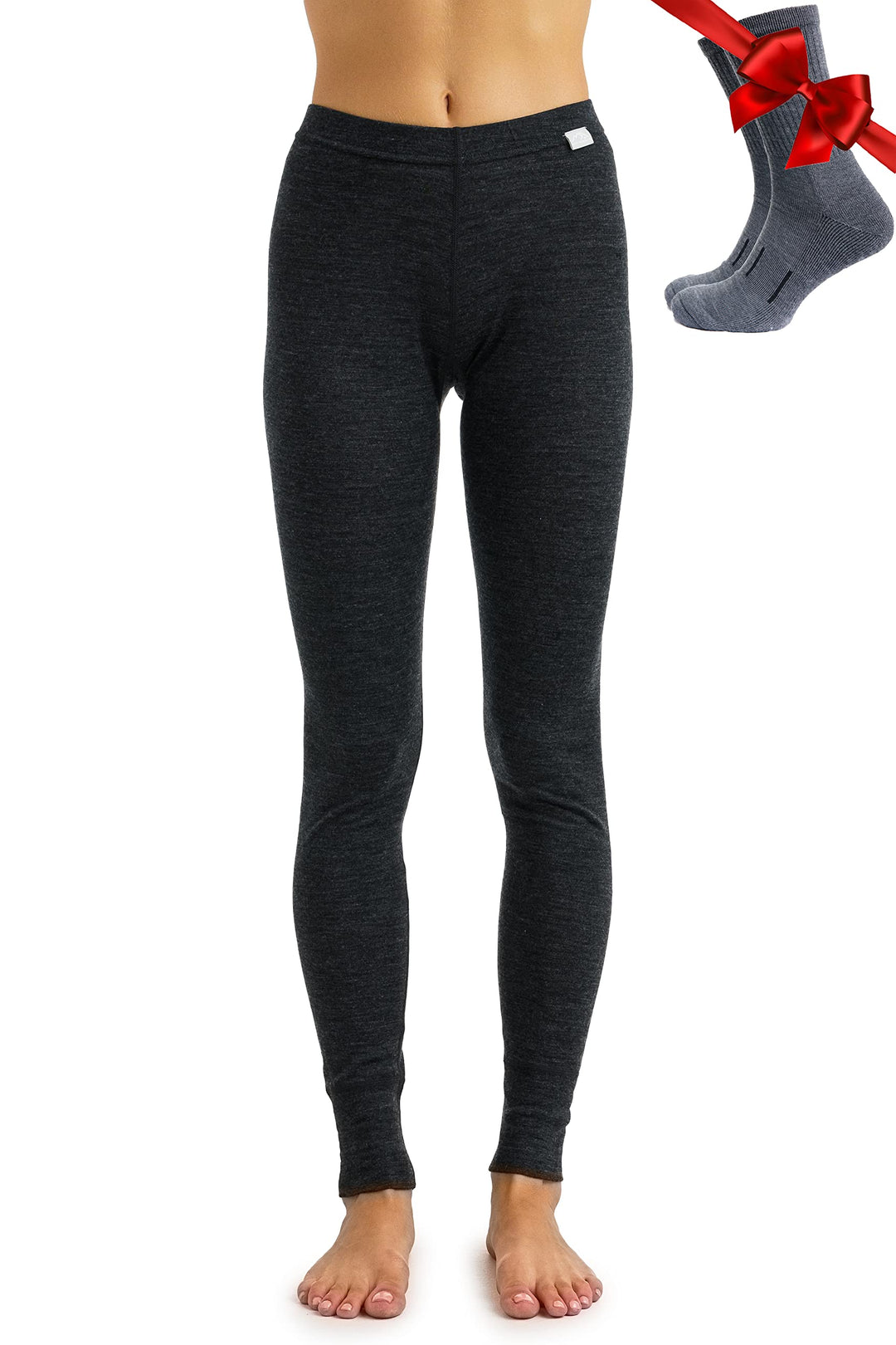 Merino Wolle Thermounterwäsche Damen - Merino Unterhose Damen Merino Leggings + Wollsocken S 165 Cha