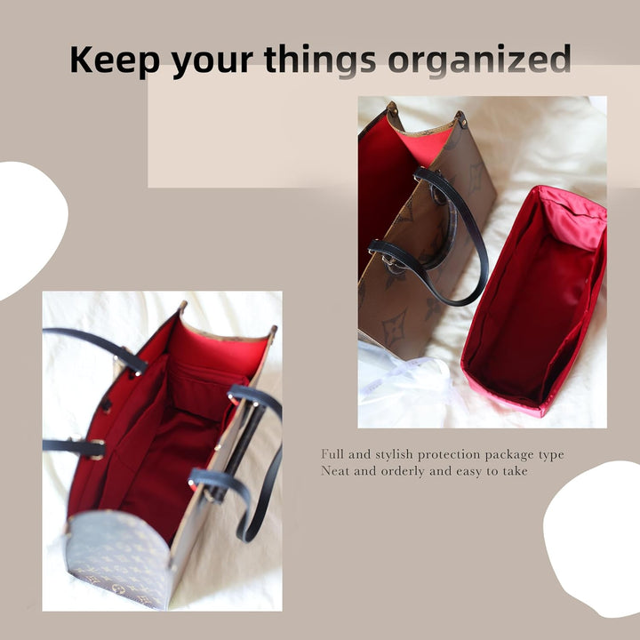 DGAZ Handtaschen Organizer Einsatz für OnTheGo PM/MM/GM Tasche, Seide Tasche in Tasche Organizer, Lu