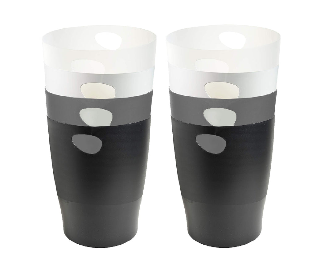 Exacompta 45398D ECOBIN 8er Pack Papierkörbe 15 Liter mit Griffen. Eleganter und robuster Papierkorb