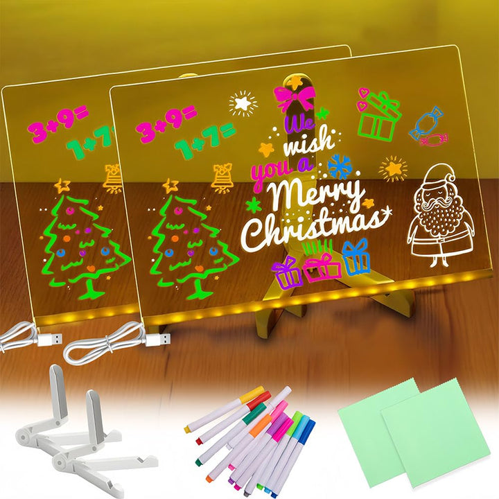 Leuchtendes Led Zeichenbrett für Kinder,2 Leuchtendes Zeichenbrett,Led Maltafel kinder,led maltafel