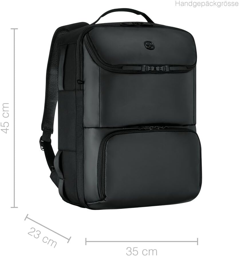 WENGER UrbanOne Travel Backpack, Laptop-Rucksack mit Klappöffnung, Notebook bis 15,6 Zoll, 33 l, Han