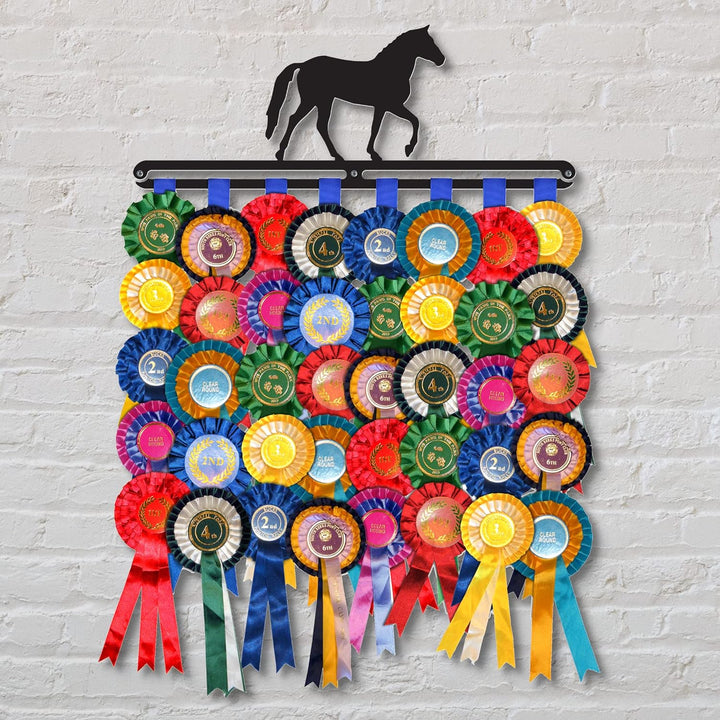 Equestrian' | Aufhänger für Pferderosetten | Bandhalter für die Wand | Schwarz | Hergestellt in Gros