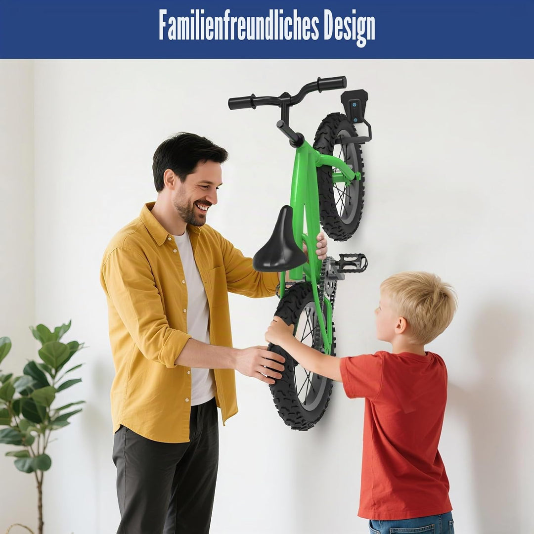 Euqvunn Fahrrad Wandhalterung – Fahrradhalterung Wand Tragkraft bis 35kg, Platzsparender Vertikaler