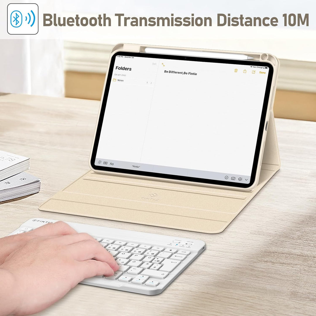 FINTIE Hülle mit Tastatur für iPad Pro 11 Zoll 2025/2024 (M5/M4), Soft TPU Rückseite Gehäuse Schutzh