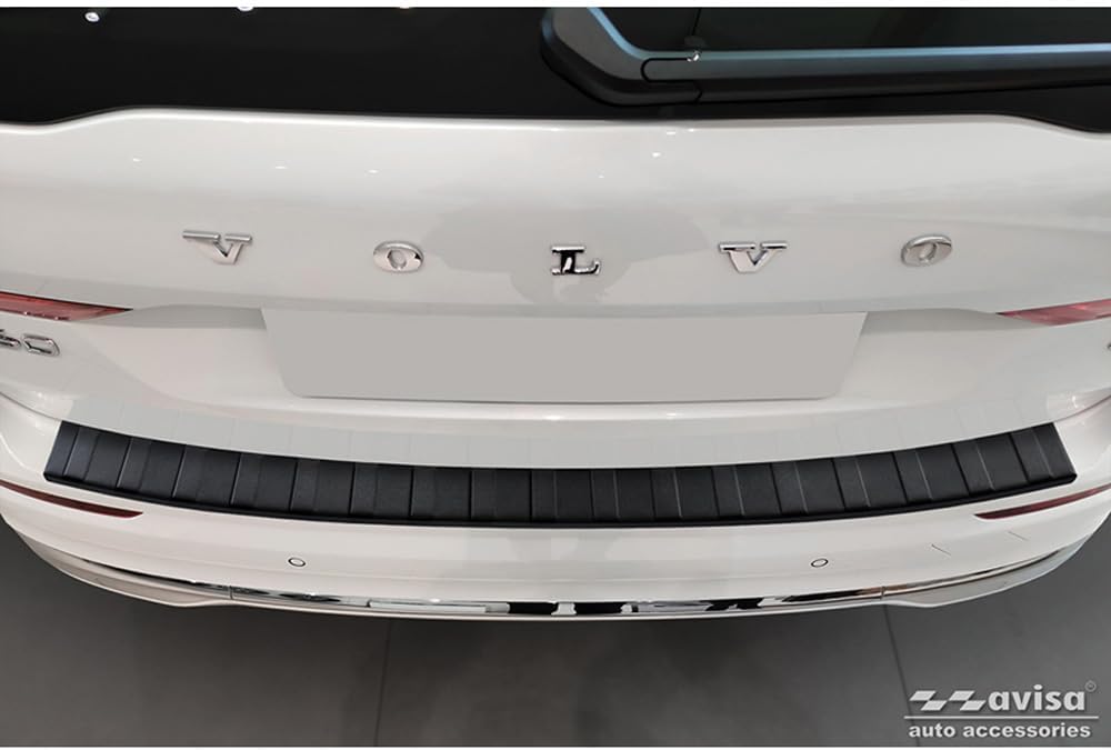 Avisa Matt-Schwarz Edelstahl Heckstossstangenschutz kompatibel mit Volvo XC60 II 2017-2021 & FL 2021