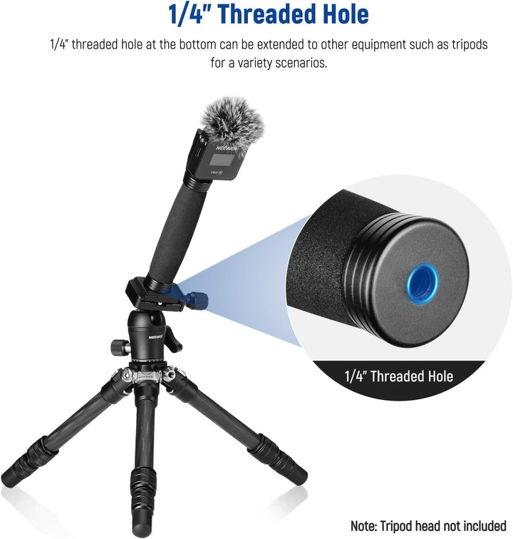 NEEWER 12"/30cm Teleskop Interview Mikrofongriff für Wireless Go, Lavalier Videomikrofon Handheld Ad