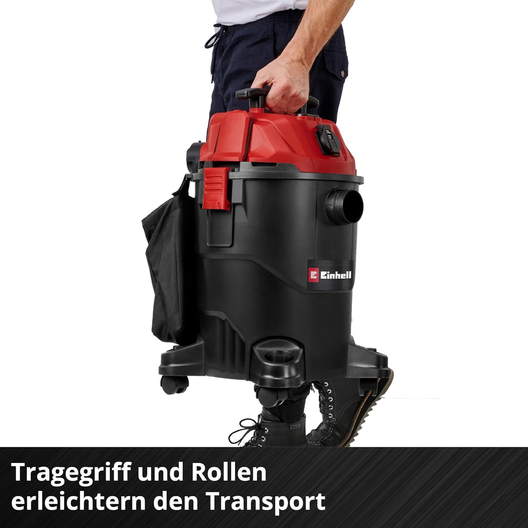 Einhell Nass-Trockensauger TC-VC 2555 A (850 Watt, 180 mbar Saugleistung, Automatiksteckdose, 25 L A