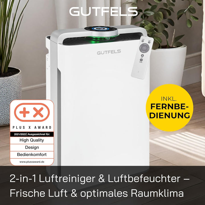 Luftreiniger und Luftbefeuchter, 2-in-1 Kombigerät, 7-Fach-Filtertechnologie, HEPA-14-Filter, inkl.