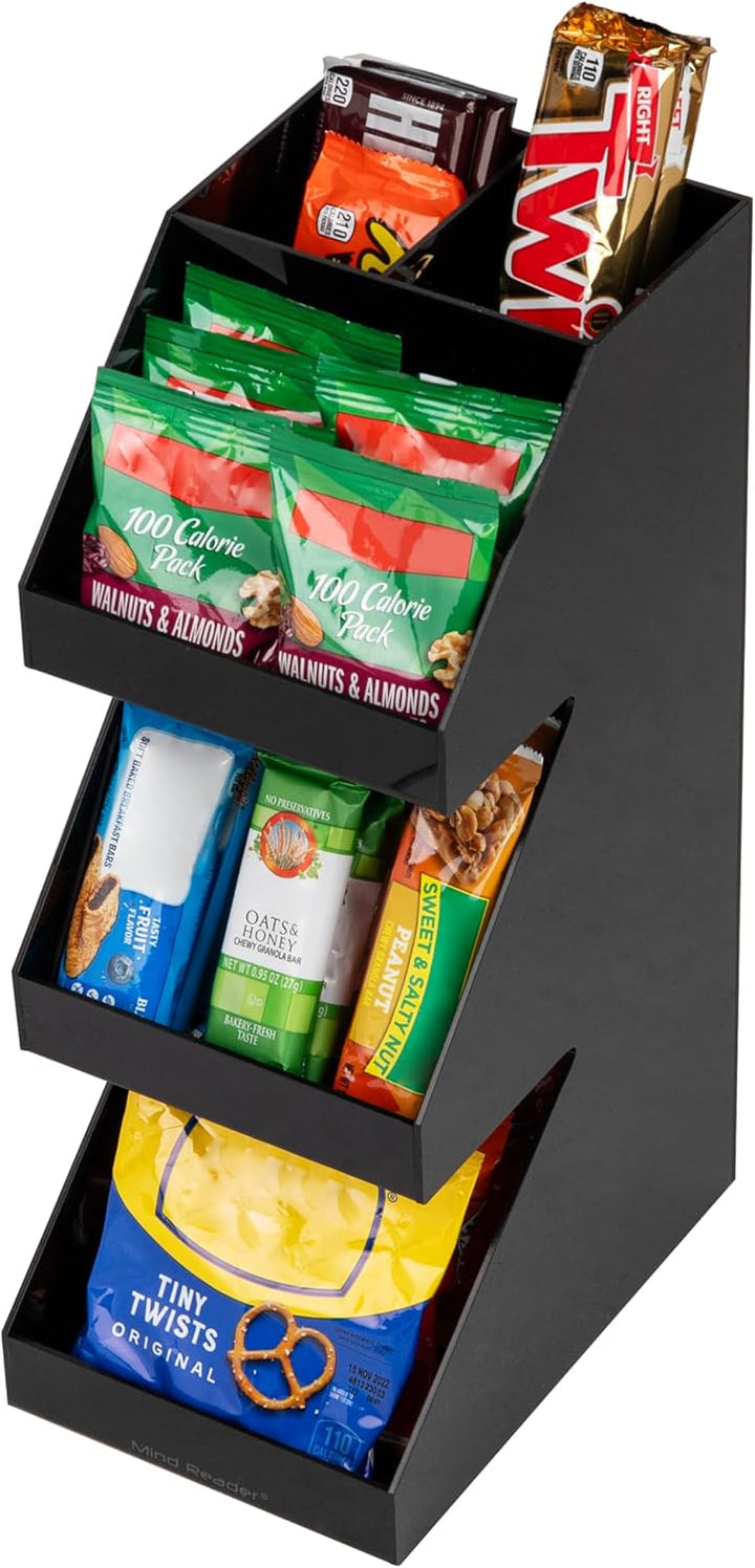 Mind Reader Foundation Collection, 3-Tier, 5-Compartment Coffee, Tea, Utensil and Condiment Dispense