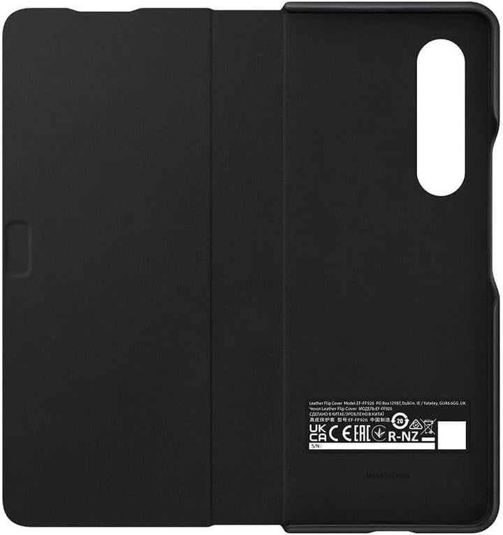 Samsung Leather Flip Cover EF-FF926 für das Galaxy Z Fold3 5G Schwarz, Schwarz