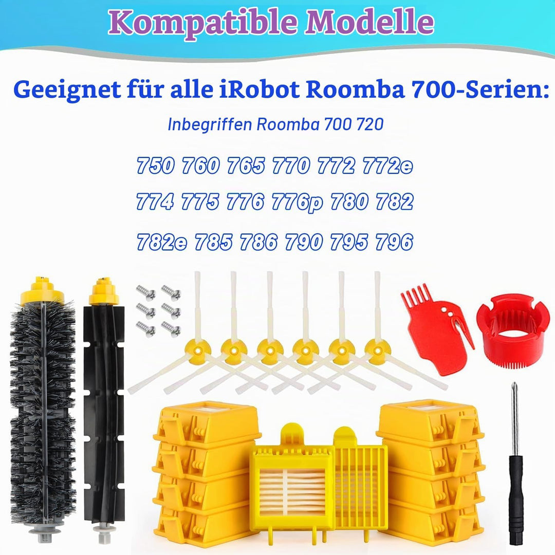 Ersatzteile für iRobot Roomba 700 Serie Ersatz Zubehör für iRobot Roomba 700 Serie, Bürsten, Filter