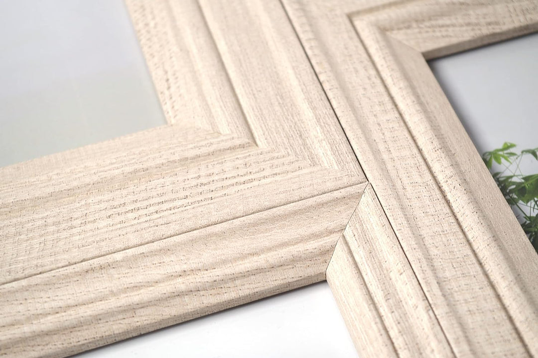 Kobolo Bilderrahmen Bilderhalter Collage BEIGE für 9 Bilder aus Holz in beige 10x15cm und 13x18cm, b