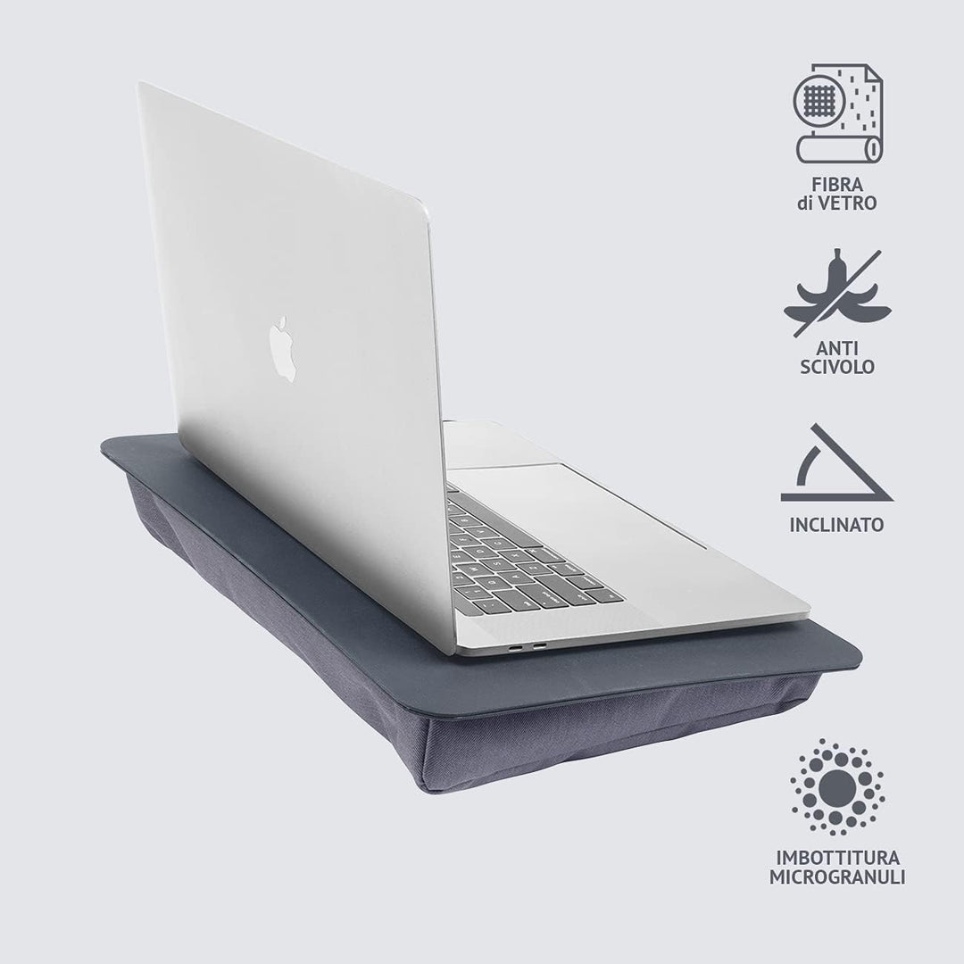 Tucano Comodo Lapdesk Laptop-Arbeitskissen mit Rutschfester Unterlage S Blau-grau, S Blau-grau