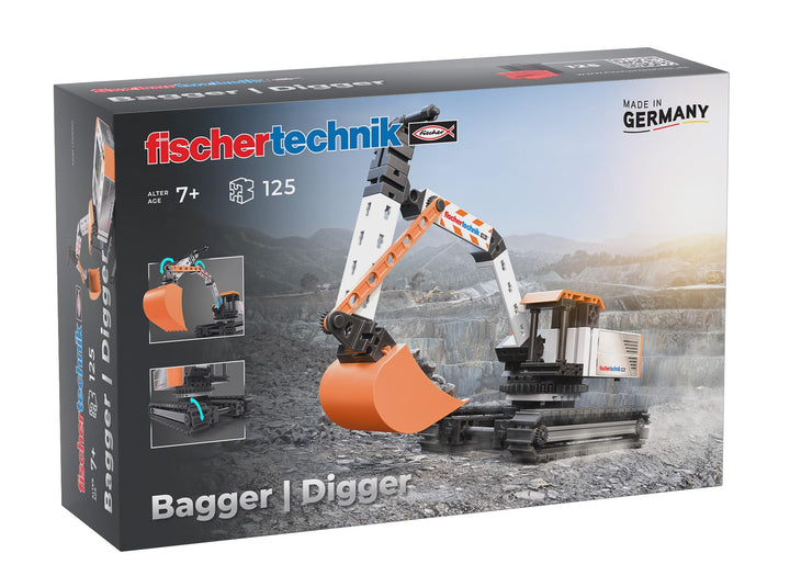 fischertechnik Digger 576104 – pädagogisches Konstruktionsspielzeug, Bagger-Spielzeug-Bausatz für Ki