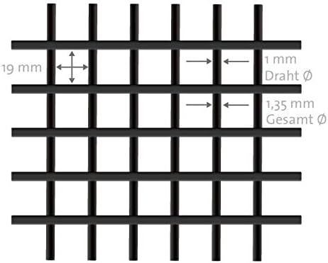Kraptrap® Volierendraht SCHWARZ Drahtgitter I Drahtzaun Käfigzaun (1m x 25m 19mm)