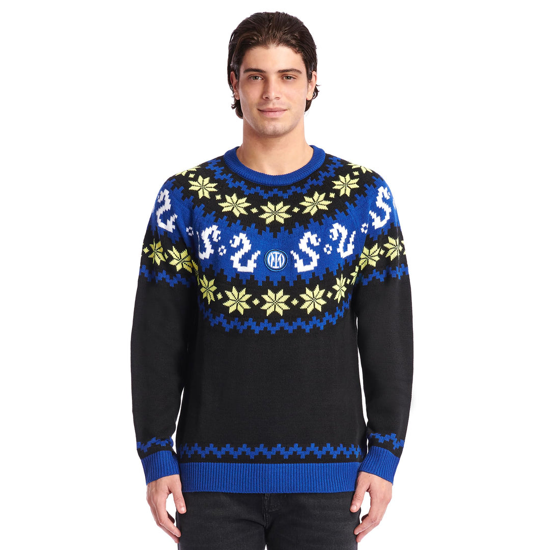 Inter Unisex Weihnachtspullover Pullover S Schwarzblau, S Schwarzblau