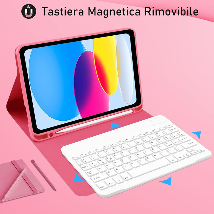 iPad-Tastatur (10. Generation 10,9" 2022/(A16) 11. Generation 11" 2025) mit Hülle, abnehmbare italie
