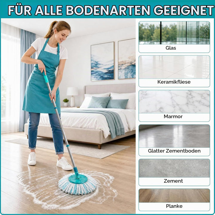 5 Stück Mikrofaser Wischmop Ersatzbezug geeignet für Leifheit Clean Twist Disc Mop Micro Set/Clean T