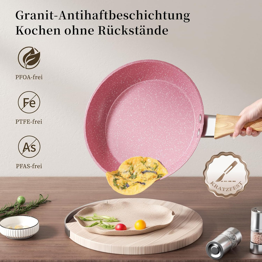 Innerwell Antihaft Bratpfanne 20cm Rosa Granit Beschichtet Pfannen Pfanne Klein Induktion PFOA-freie