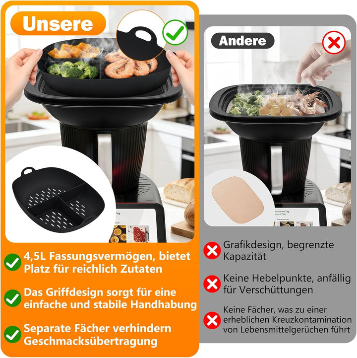 1 Stück Dampfgarform Silikonform Garkorbteiler Dampfgarer Einsatz Gareinsatz & Dampfgarteiler Kompat