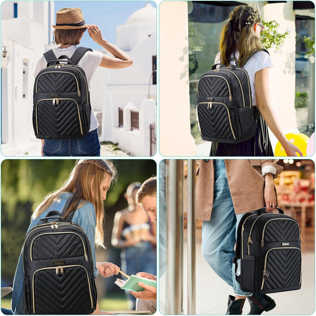 Rucksack Damen Arbeit Rucksack, 17.3 Zoll Schulrucksack Mädchen Teenager mit USB Ladeanschluss, Lapt