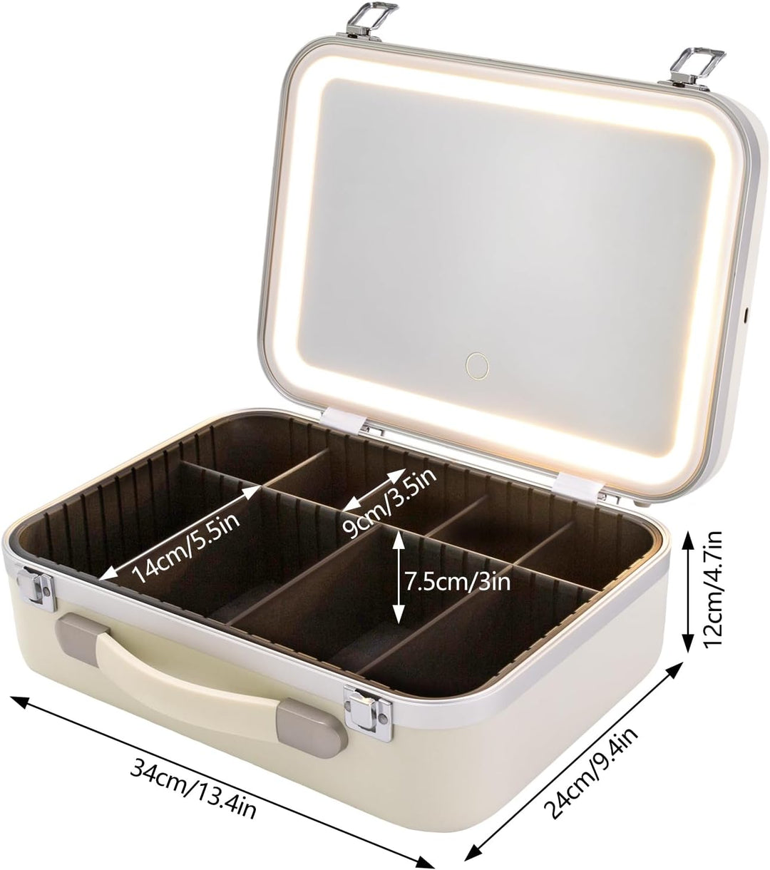 Makeup Case Organizer Gross Dimmbare LED-Licht Lagerung Reisekoffer Portable Makeup Zug für die Aufb