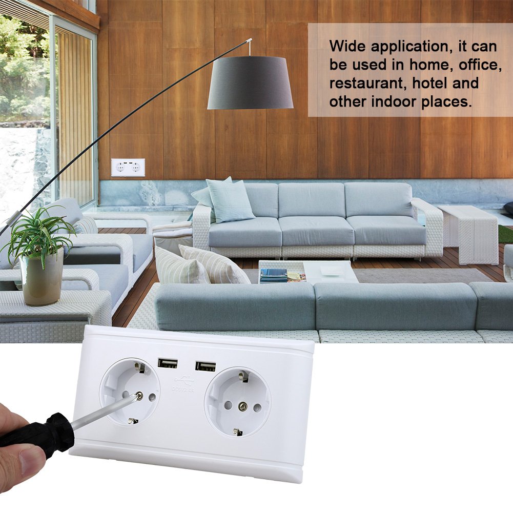 Garosa Steckdose Multifunktion EU Stecker Hochgeschwindigkeits Ladegerät Buchse mit Dual USB Anschlu