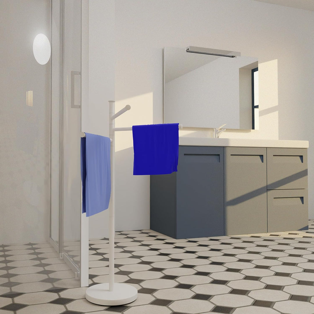 Relaxdays Handtuchhalter, 3 bewegliche Stangen, HBT: 85,5 x 42 x 22 cm, Edelstahl, Badezimmer, Handt