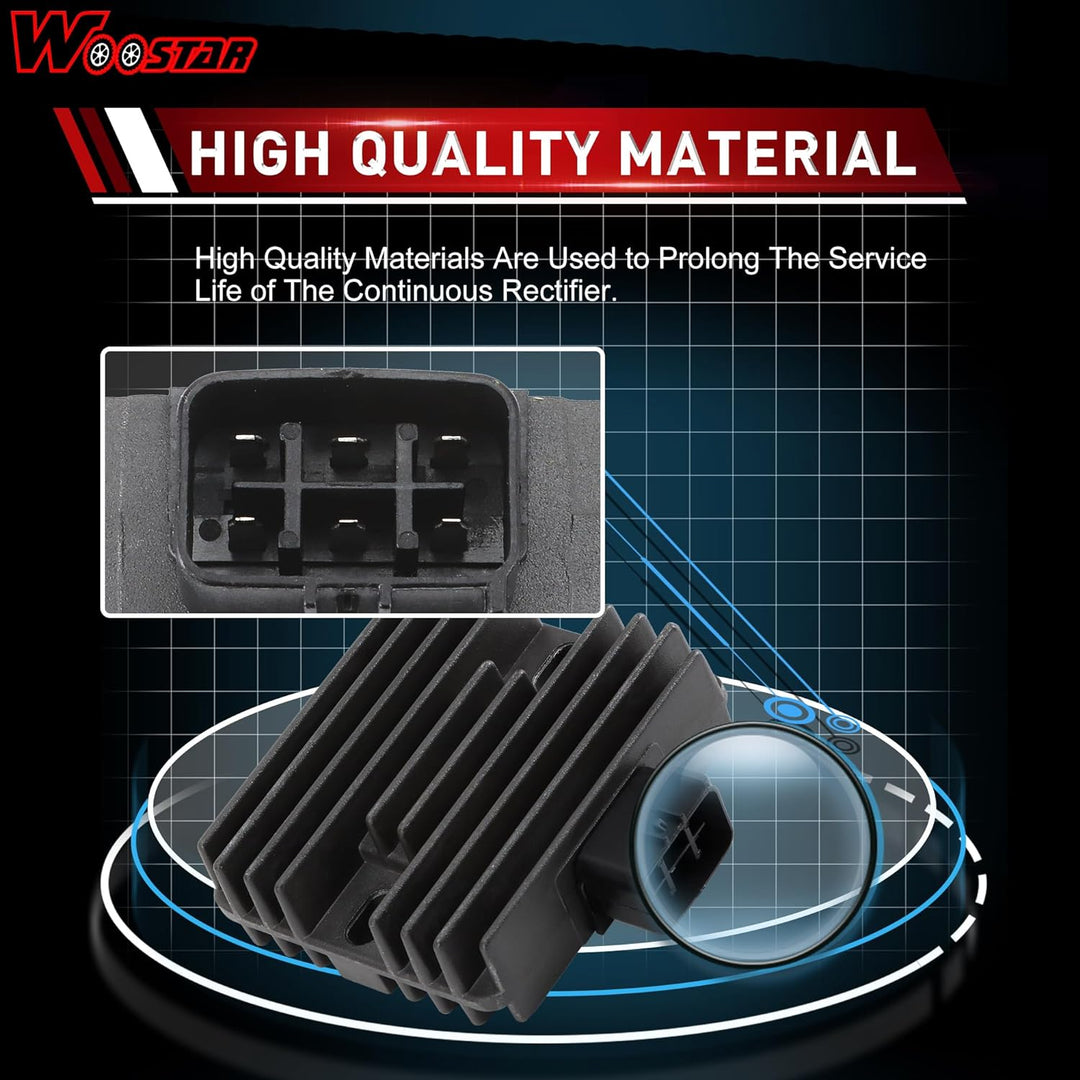 WOOSTAR 12V 6 Draht Spannungsregler Gleichrichter Ersatz für YFM450 2011-2016 YFM660 2001-2005 ATV 4