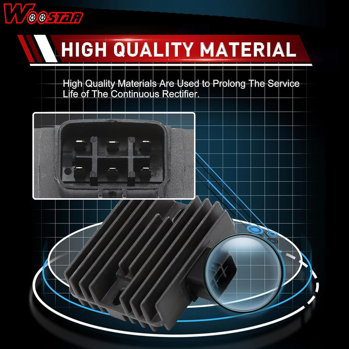 WOOSTAR 12V 6 Draht Spannungsregler Gleichrichter Ersatz für YFM450 2011-2016 YFM660 2001-2005 ATV 4