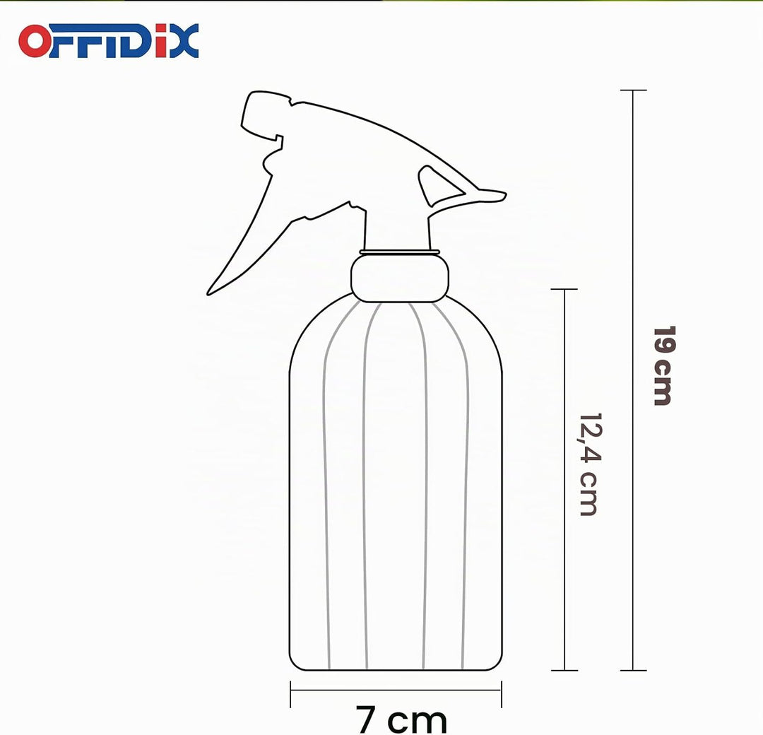 OFFIDIX Glassprühflasche, Handdruckanlage Mister 0.4L Wassersprüher Giesskanne mit Verstellbarer Düs