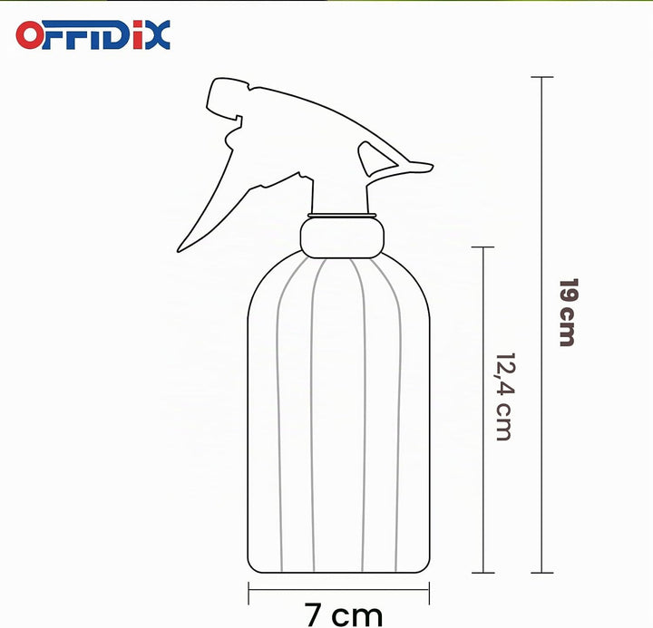 OFFIDIX Glassprühflasche, Handdruckanlage Mister 0.4L Wassersprüher Giesskanne mit Verstellbarer Düs