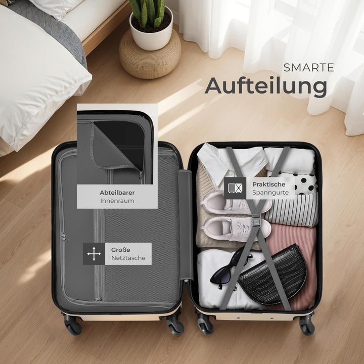 tectake® 3er Kofferset mit Kofferwaage & Kofferanhänger, Reisekoffer Set, ABS Hartschalenkoffer Set,