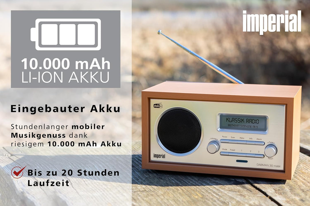 IMPERIAL DABMAN 30 mobil – Tragbares DAB+ Digitalradio & UKW-Radio (Akku, Powerbank, Bluetooth 5.1,
