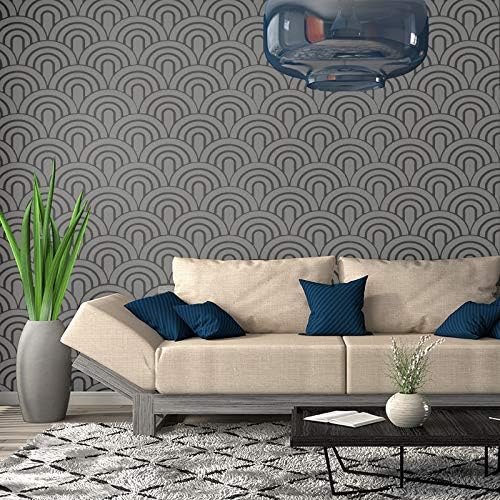 NAKLEO Wiederverwendbare Kunststoff-Schablonen - 59x95cm - Halbkreis Bogen Art Deco - Grosse Wiederh