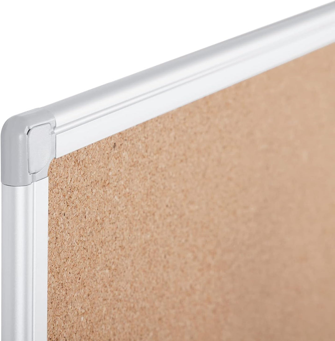 Bi-Office Earth - Umweltfreundliche Pinnwand, Korktafel mit Aluminiumrahmen, Hochwertige Naturkorkob