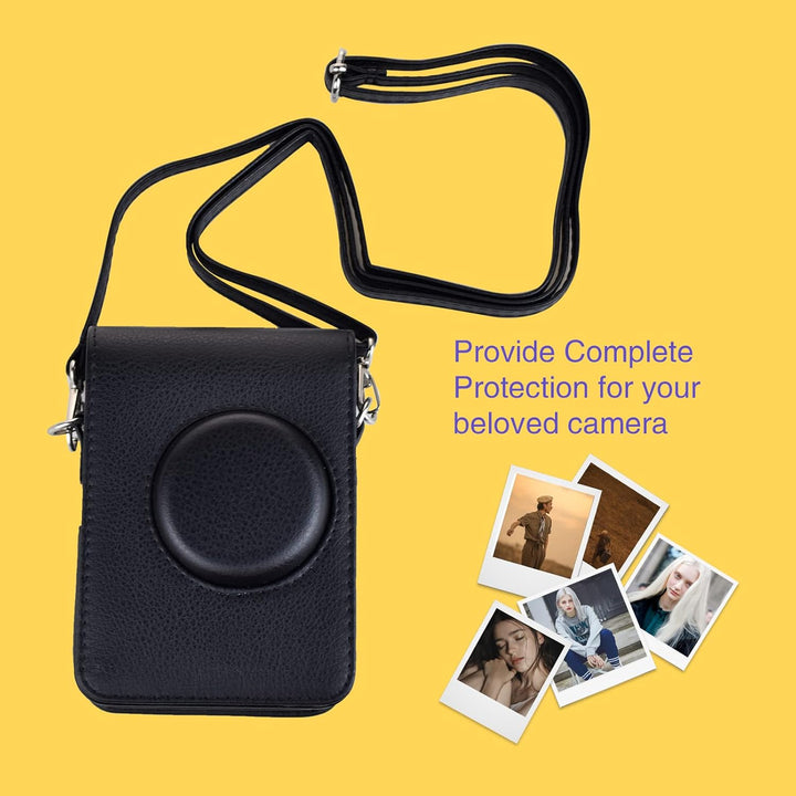 Rieibi Mini EVO Kameratasche, Vintage PU Leder Hülle Schutzhülle für Fujifilm Instax Mini EVO Sofort