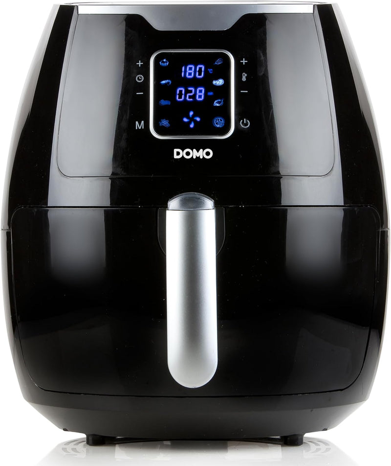 DOMO DO513FR Airfryer Heissluftfritteuse XXL 5,5 l,Schwarz/Silberfarben