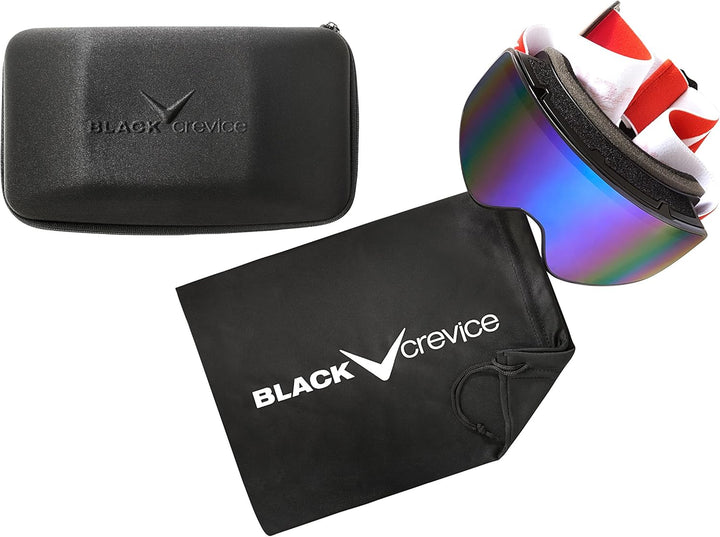 Black Crevice Damen und Herren Skibrille, BCR041246 Einheitsgrösse schwarz/Rot/Weiss, Einheitsgrösse