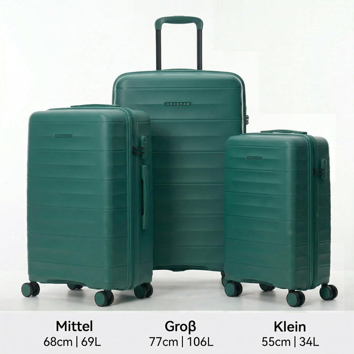 Mariner Koffer Set S+L - Recycelbare PP-Hartschale, vielseitig & robust, leise Doppelrollen, charakt