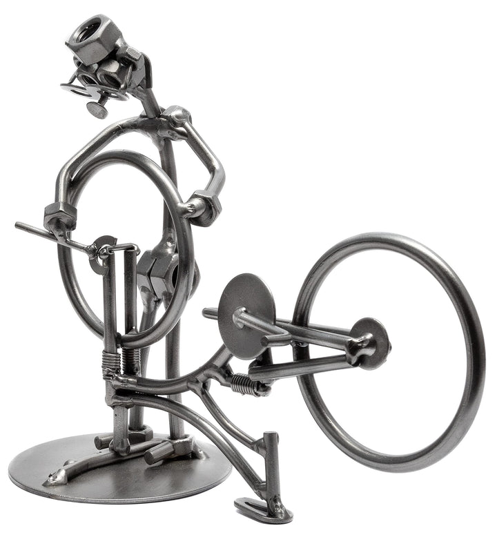 STEEMO Schraubenmännchen Fahrrad Reparatur Geschenk Metall-Kunst Deko 21x9x18 cm