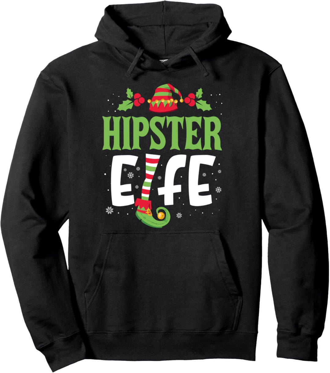 Hipster Elfe Familien Outfit Weihnachten Partnerlook Elfen Pullover Hoodie