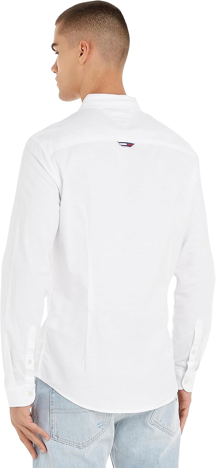 Tommy Hilfiger Herren TJM Slim Stretch Oxford T-Shirt XS Weiss, XS Weiss