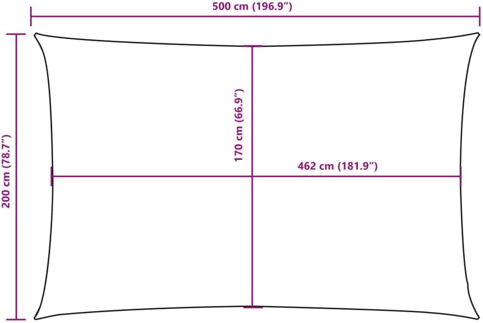 vidaXL Sonnensegel Oxford-Gewebe Rechteckig 2x5 m Beige Beige 2 x 5 m, Beige 2 x 5 m