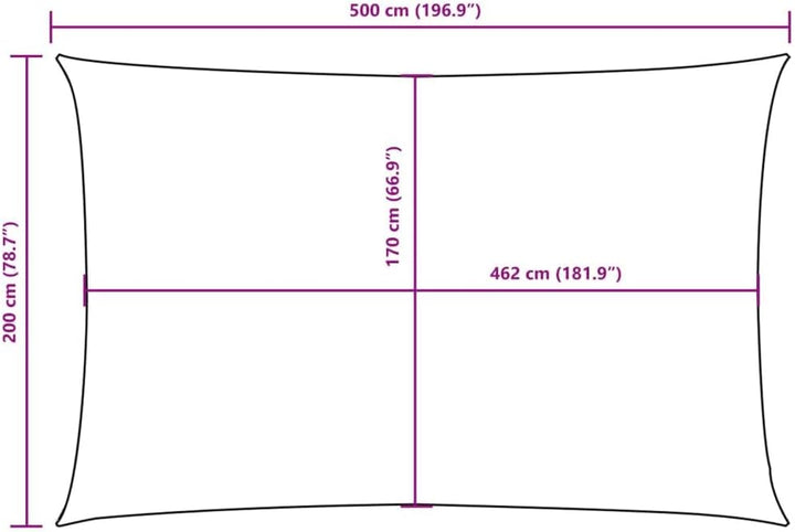 vidaXL Sonnensegel Oxford-Gewebe Rechteckig 2x5 m Beige Beige 2 x 5 m, Beige 2 x 5 m