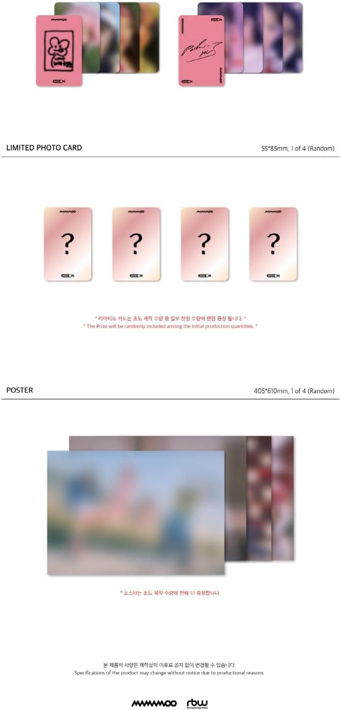 DREAMUS MAMAMOO MIC ON 12. Mini-Album Hauptversion CD + Poster + Booklet + Liedtext Akkordeonkarte +